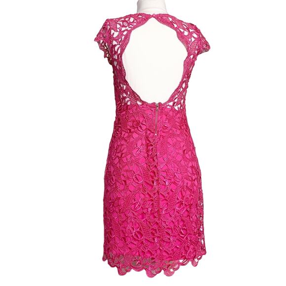Alice + Olivia lace cut out back dress hot pink - Picture 3 of 8